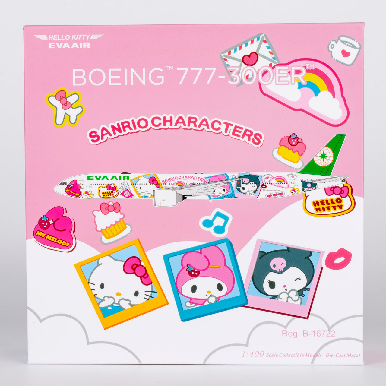 NG Models 1:400 Eva Airways Boeing 777-300 "Hello Kitty Besties Jet" B-16722 NG 73075