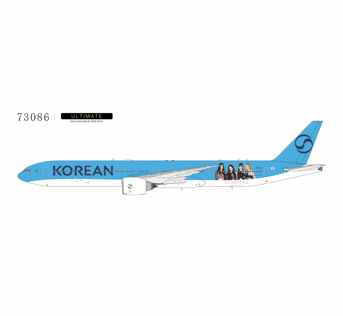 NG Models ULTIMATE 1:400 Korean Air Boeing 777-300ER HL2016 "BlackPink in new livery" 73086