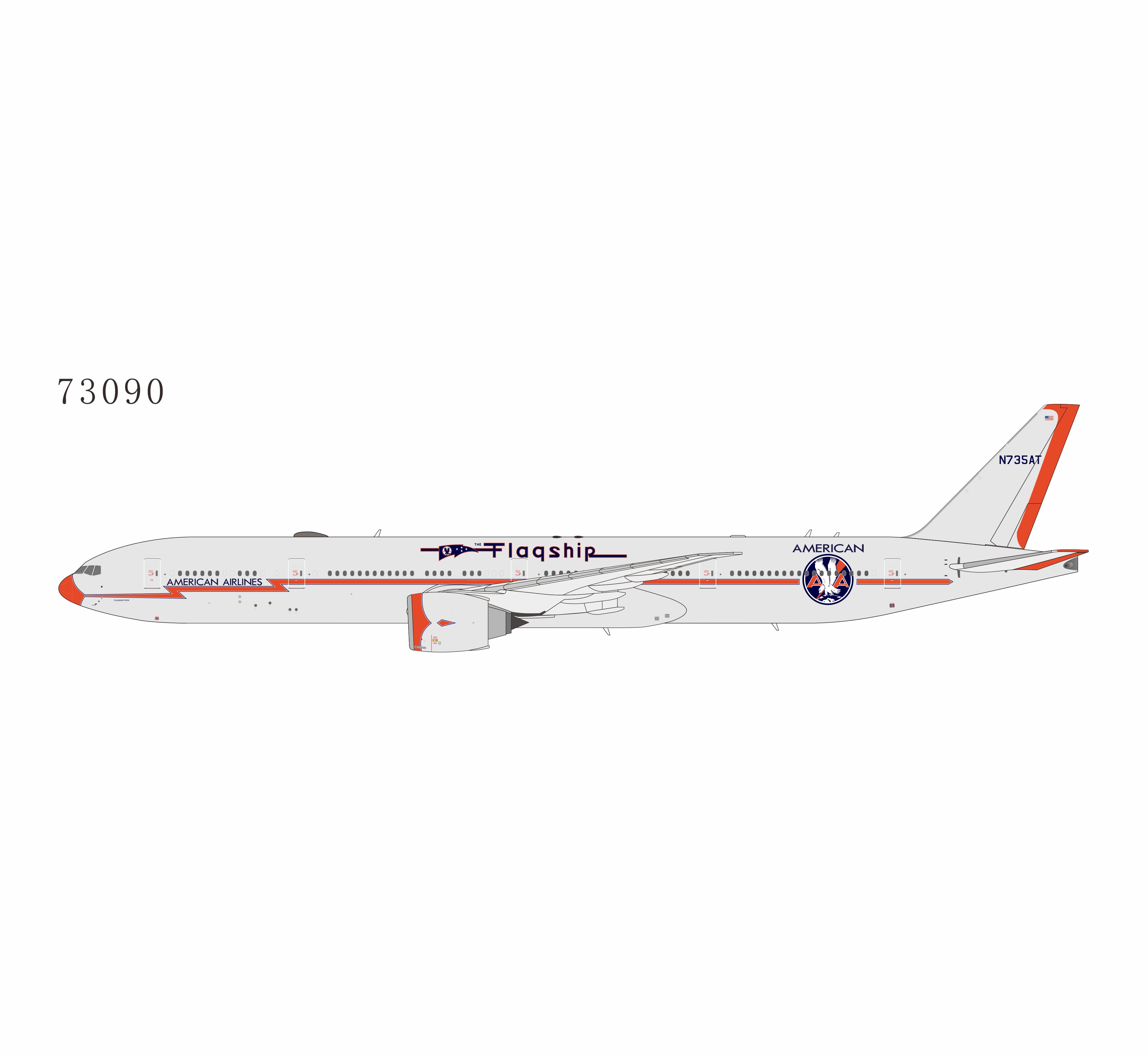 NG Models 1:400 American Airlines Boeing 777-300ER N735AT
