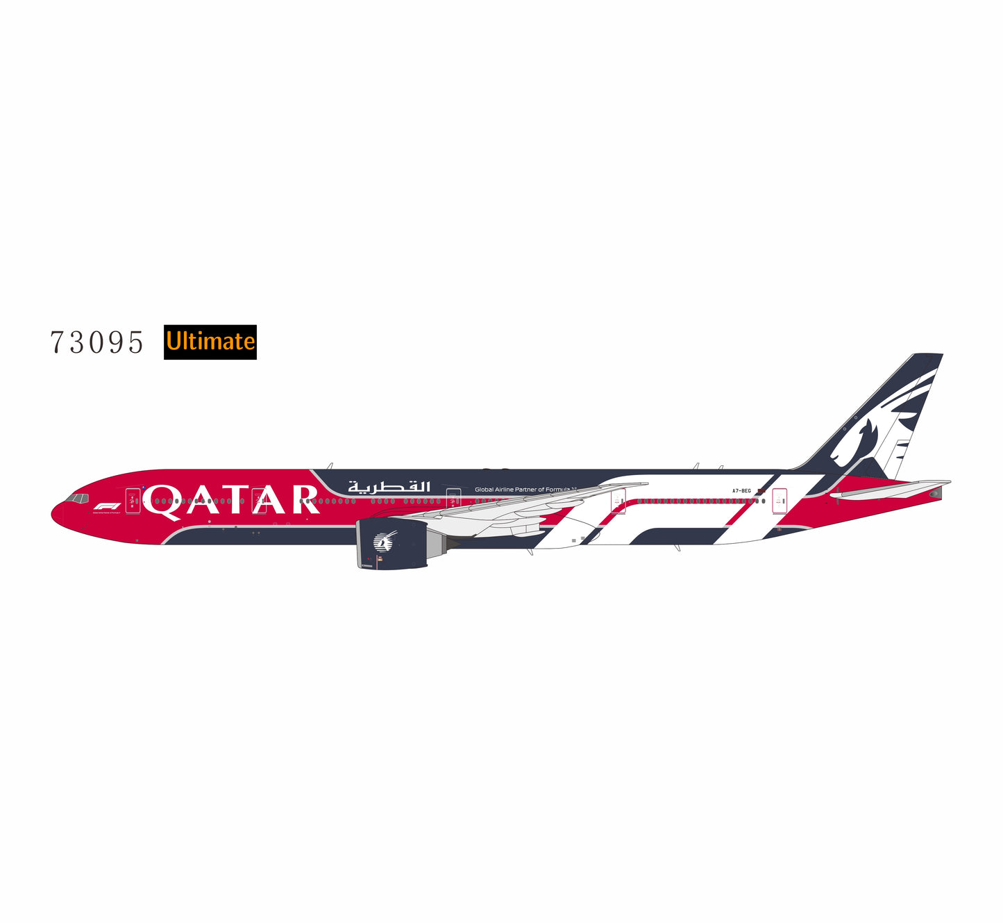 Pre-Order NG Models ULTIMATE 1:400 Qatar Airways Boeing 777-300ER A7-BEG "F1" 73095