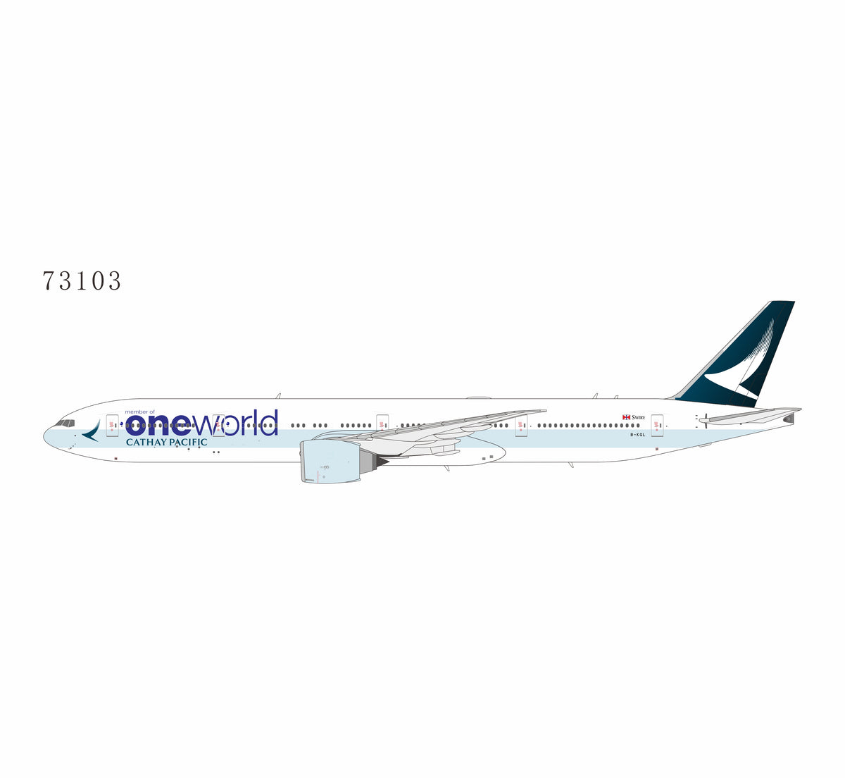 Pre-Order NG Models 1:400 Cathay Pacific Boeing 777-300ER B-KQL "oneworld" 73103
