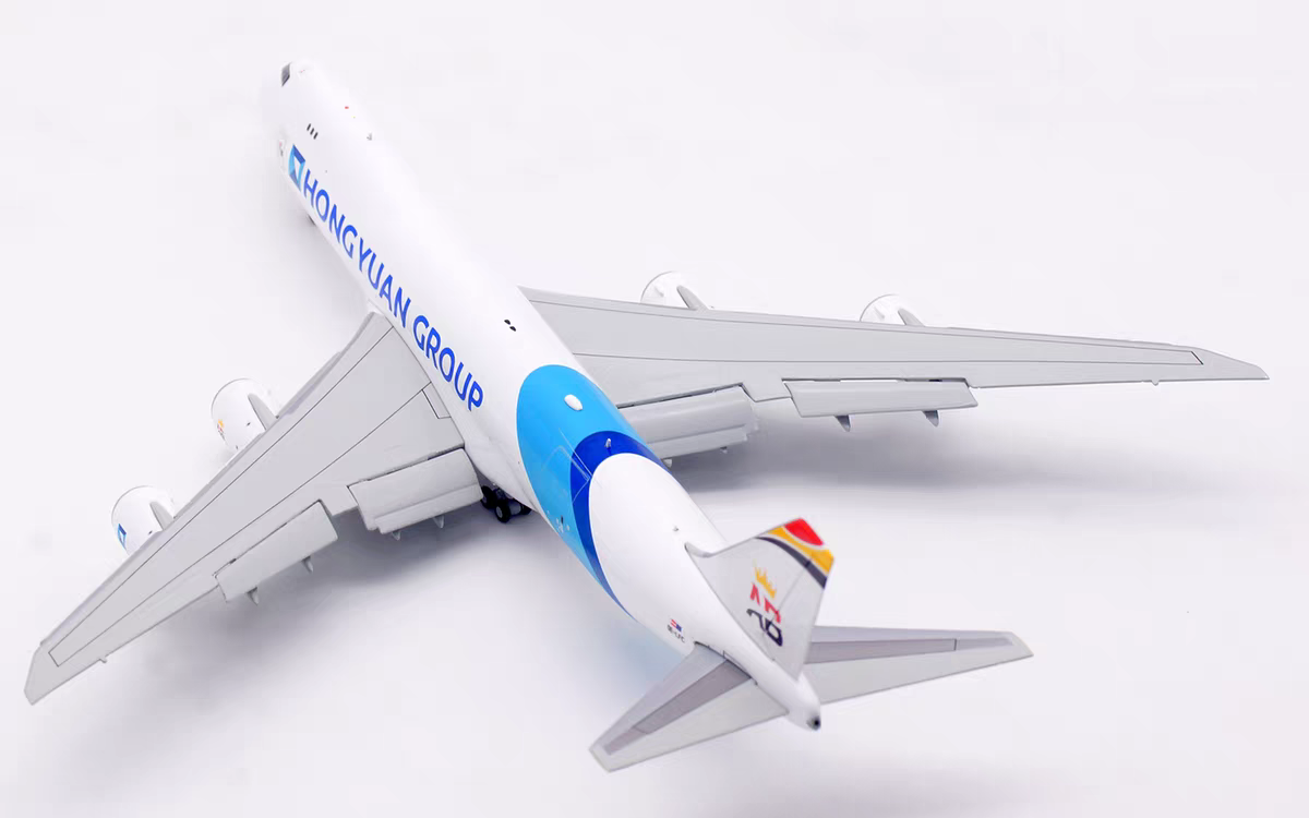 HX Models 1:400 Hongyuan Group (Air Belgium) Boeing 747-8F OE-LFC Flaps Down B633001F
