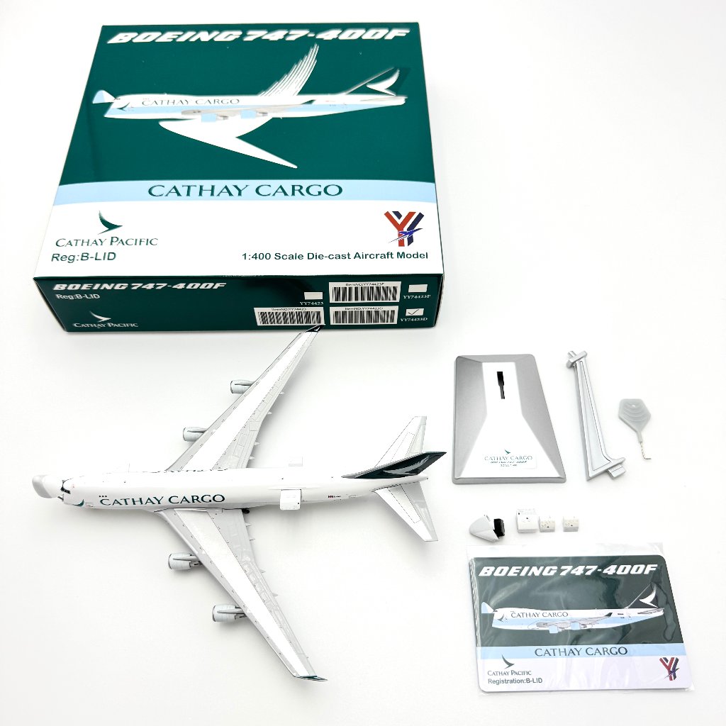 Pre-Order YY Wings 1:400 Cathay Pacific Boeing 747-400F B-LID Interactive YY74423D