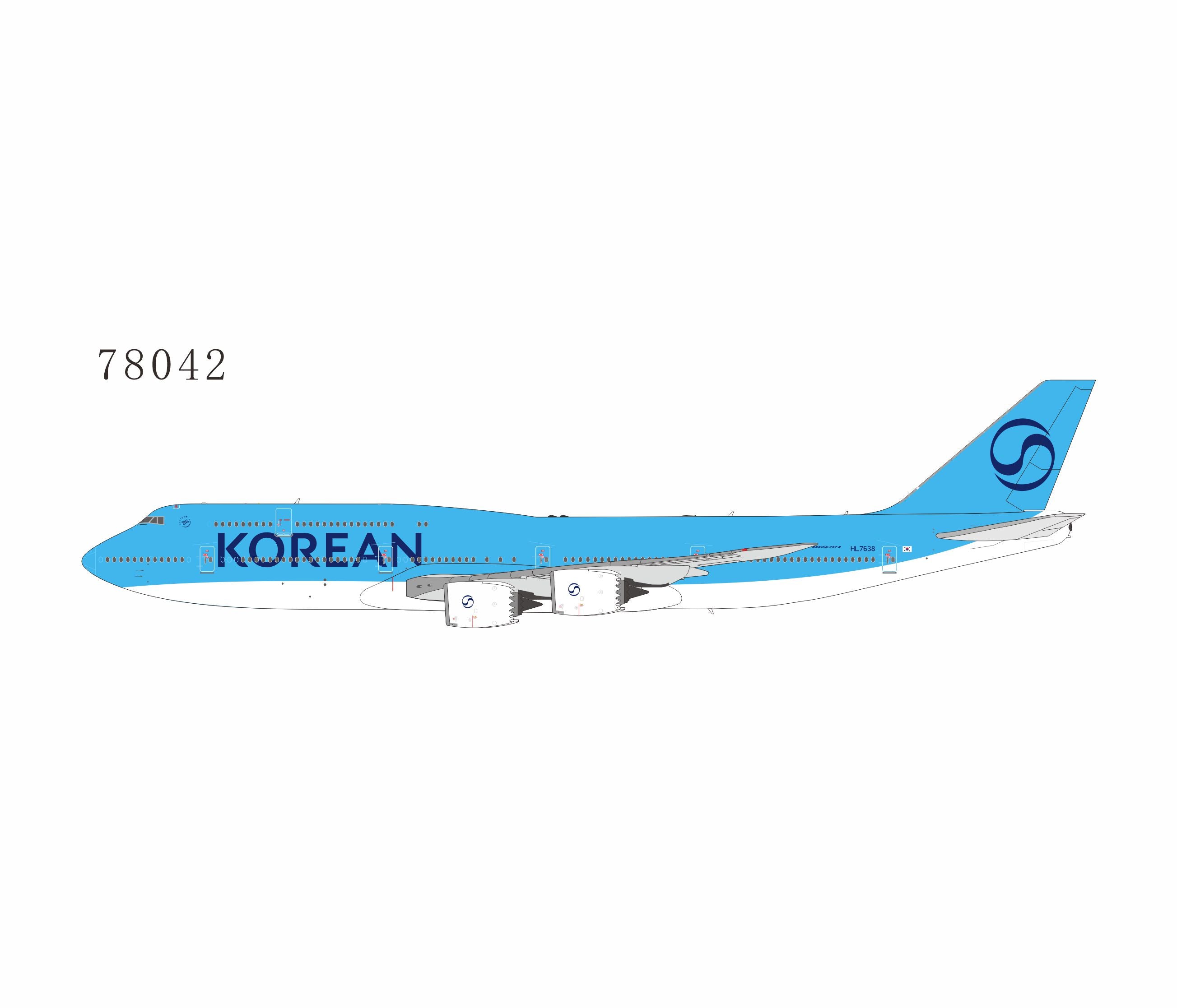 NG Models 1:400 Korean Air Boeing 747-8 HL7638 