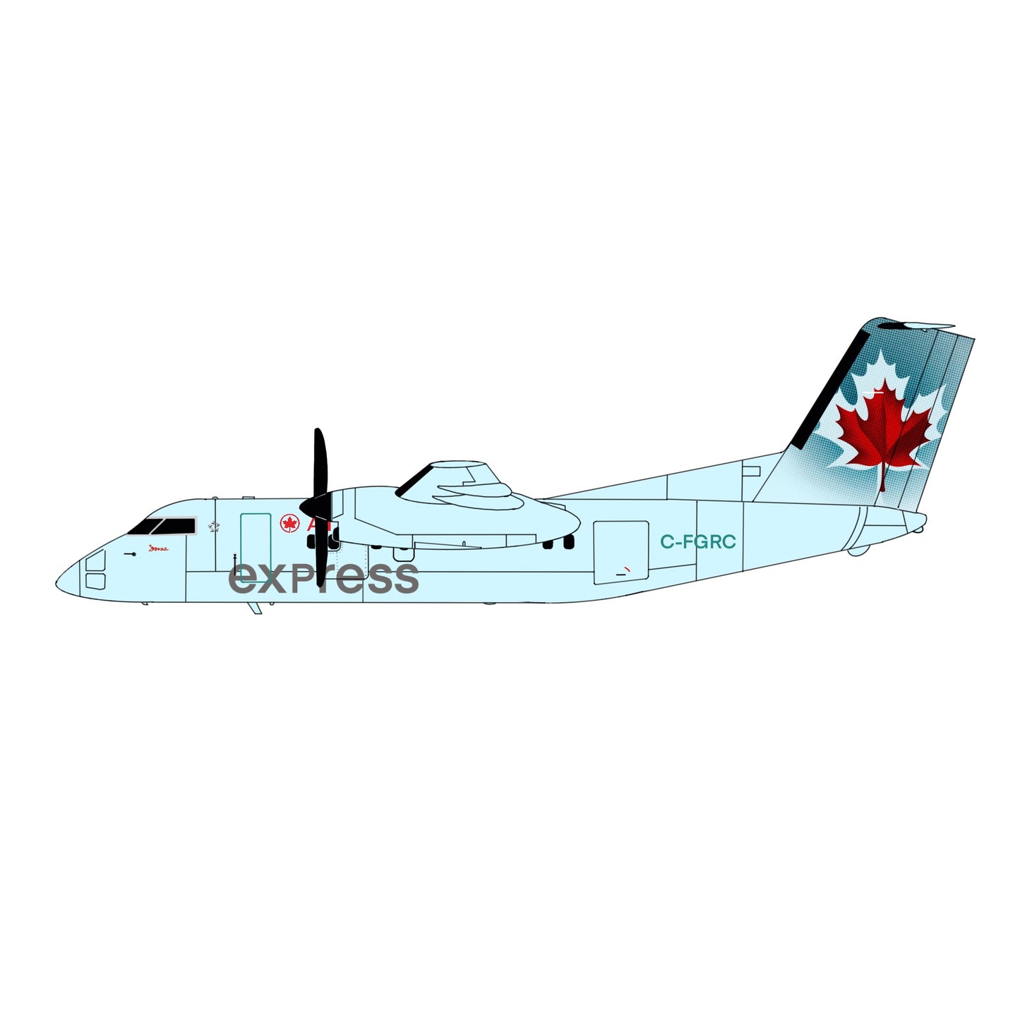 Pre-Order 3DD 1:400 Air Canada Express (Jazz) DHC Q100 C-FRGC 168