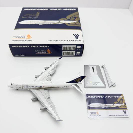 Pre-Order YY Wings 1:400 Singapore Airlines Boeing 747-400 9V-SMZ "50th Anniversary" 74417F