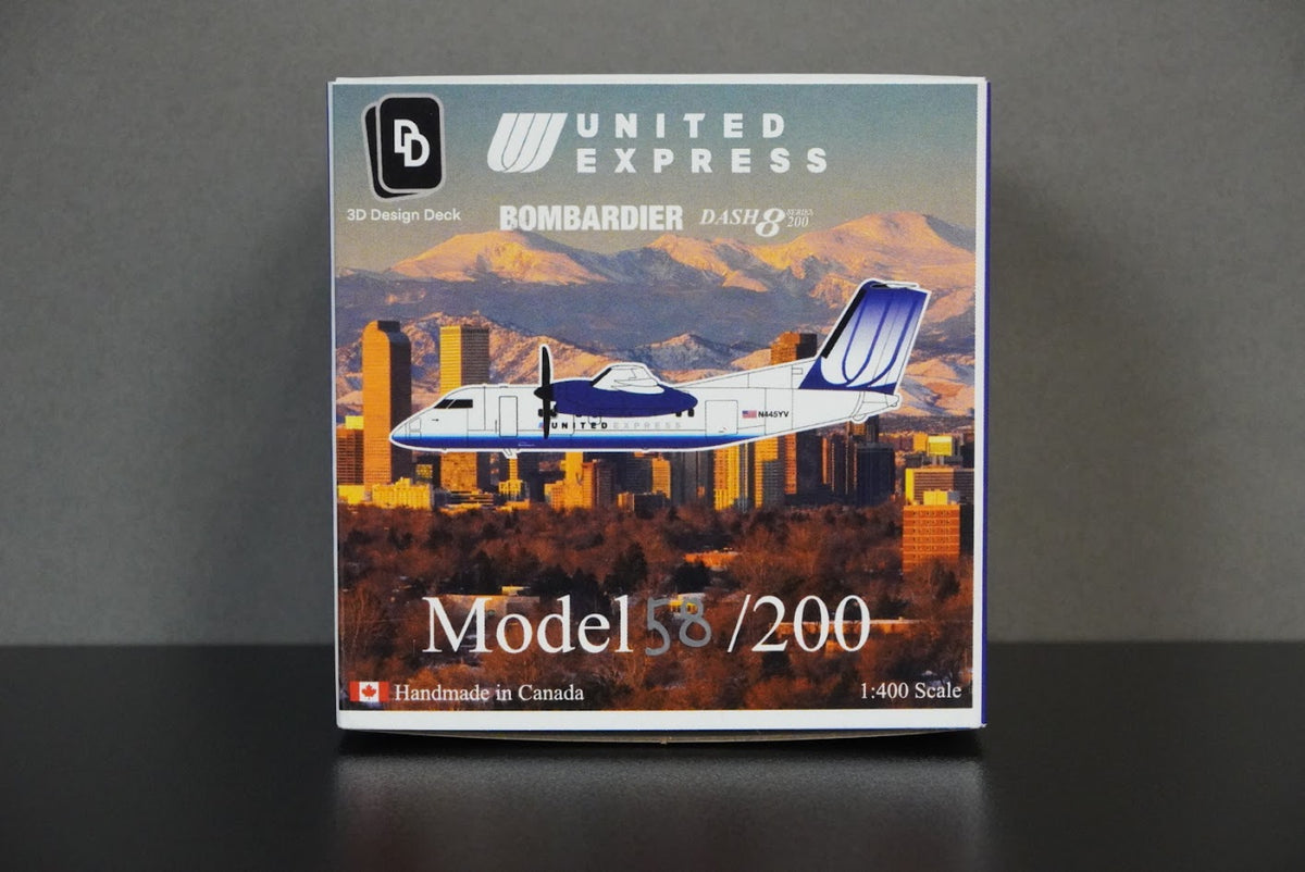3D Design Deck 1:400 United Airlines DHC Q200 N445YV "Tulip" 180