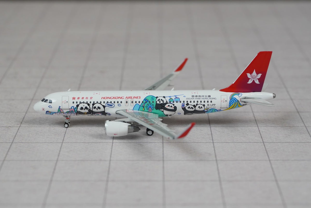 Phoenix Models 1:400 Hong Kong Airlines Airbus A320 B-LPP "Ocean Park Panda Friends" 04689