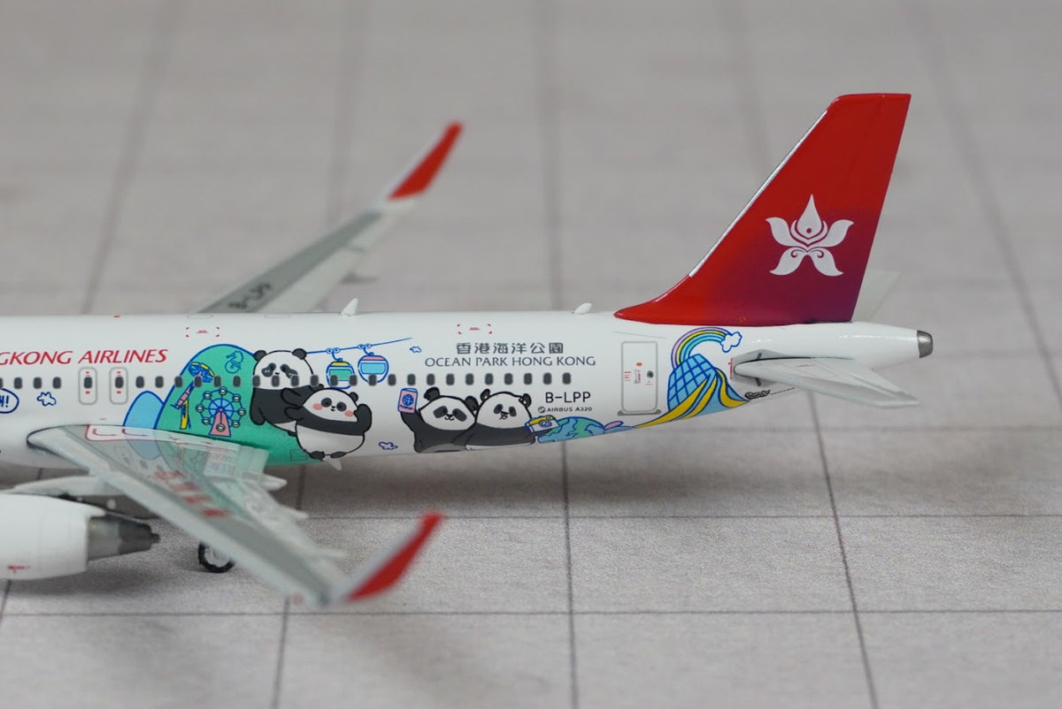 Phoenix Models 1:400 Hong Kong Airlines Airbus A320 B-LPP "Ocean Park Panda Friends" 04689