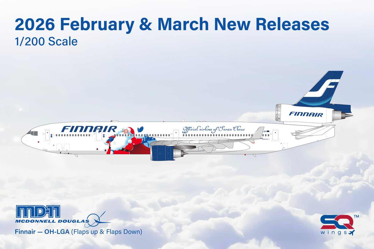 SQ Wings 1:200 Finnair McDonnell Douglas MD-11 OH-LGA "Official Airline of Santa Claus" L2230