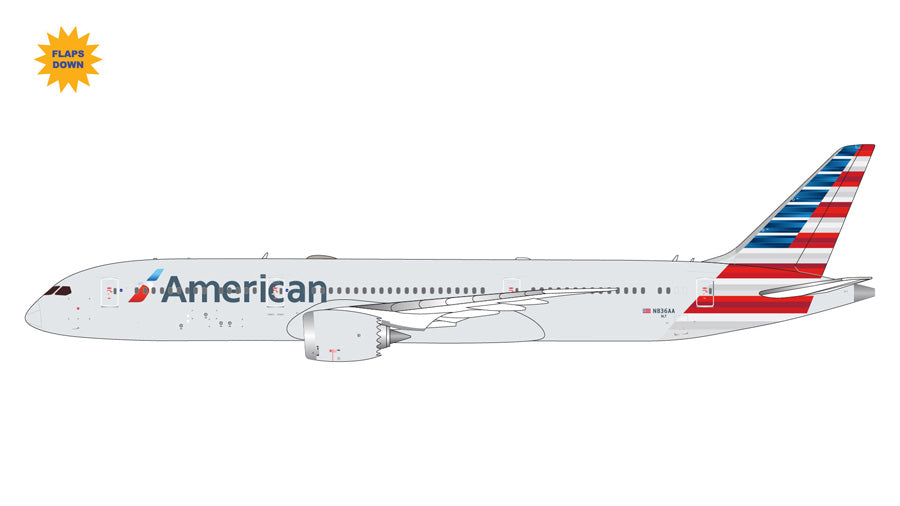 Pre-Order Gemini Jets 1:400 American Airlines Boeing 787-9 N836AA "Flaps Down" GJAAL2356F