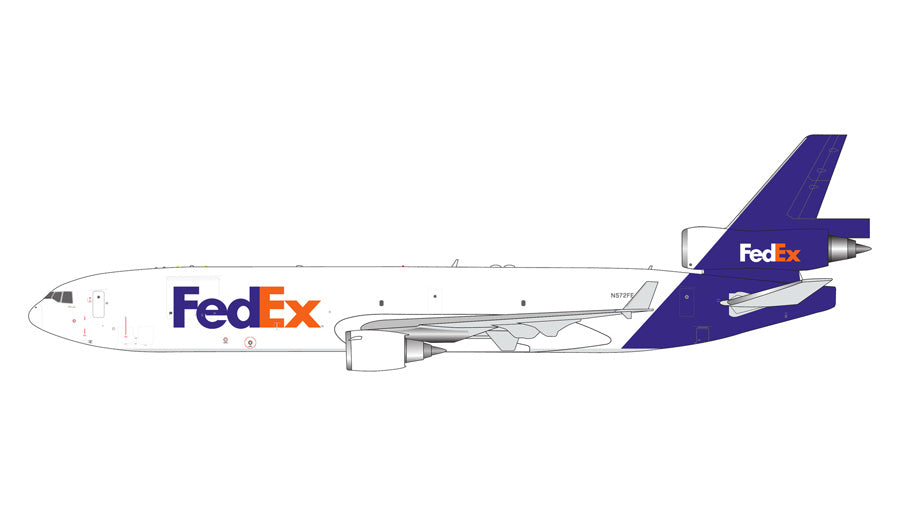 Pre-Order GeminiJets 1:400 FedEx McDonnell Douglas MD-11F N572FE GJFDX2449