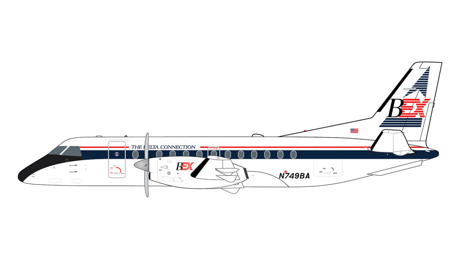 GeminiJets 1:400 Delta Connection (BEX) Saab 340A N749BA GJGAA2207