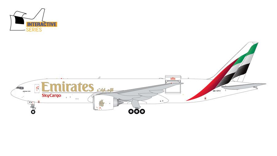 Gemini Jets 1:400 Emirates Boeing 777F A6-EFV Interactive GJUAE2382