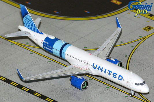 Pre-Order GeminiJets 1:400 United Airlines Airbus A321neo N94750 "Coastliner" GJUAL2423
