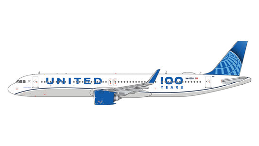 Pre-Order GeminiJets 1:400 United Airlines Airbus A321neo N44550 "100 Years" GJUAL2424