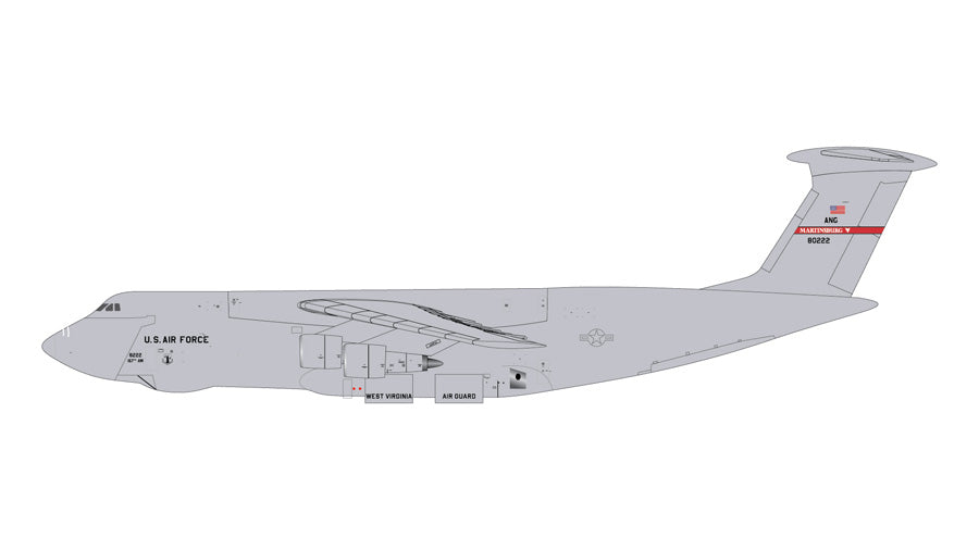 GeminiMACS 1:400 USAF Lockheed C-5A Galaxy 68-0222 Martinsburg, West Virginia ANG GMUSA152