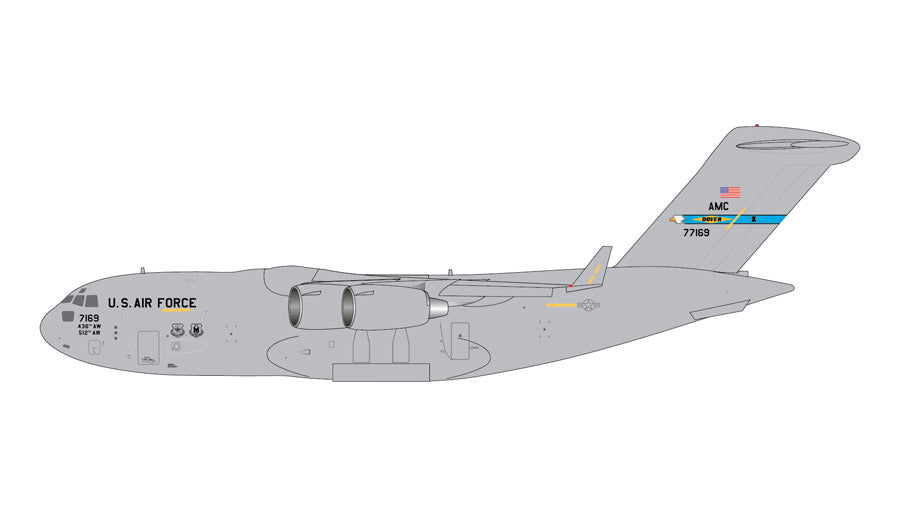 Pre-Order GeminiJets 1:400 United States Air Force Boeing C-17 Globemaster III 07-7169 Dover AFB GMUSA164