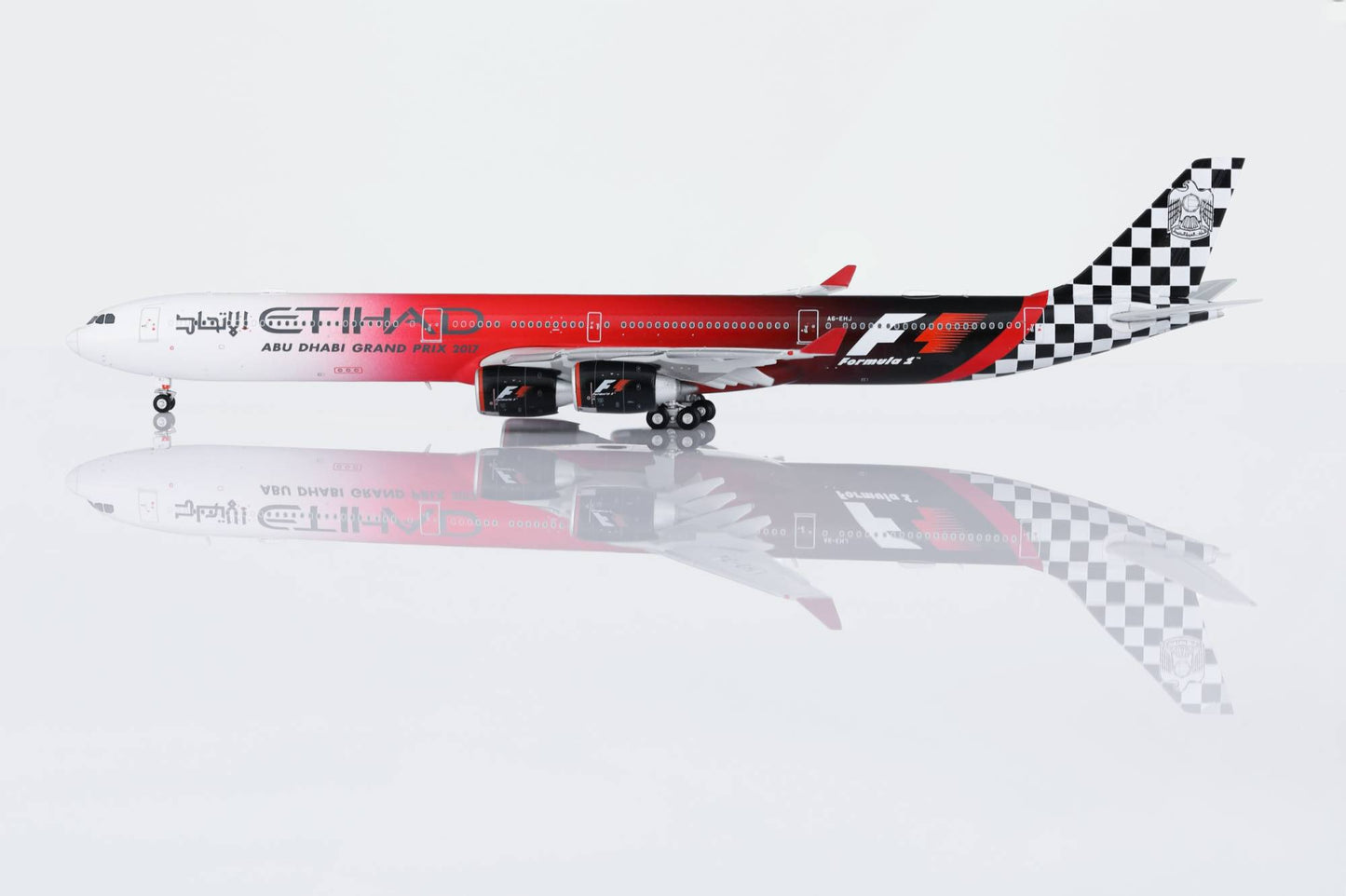 HX Models 1:400 Etihad Airways Airbus A340-600 A6-EHJ "F1" Flaps Down HY346096F