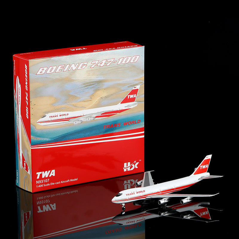 HX Models 1:400 Trans World Airlines (TWA) Boeing 747-100 N93107