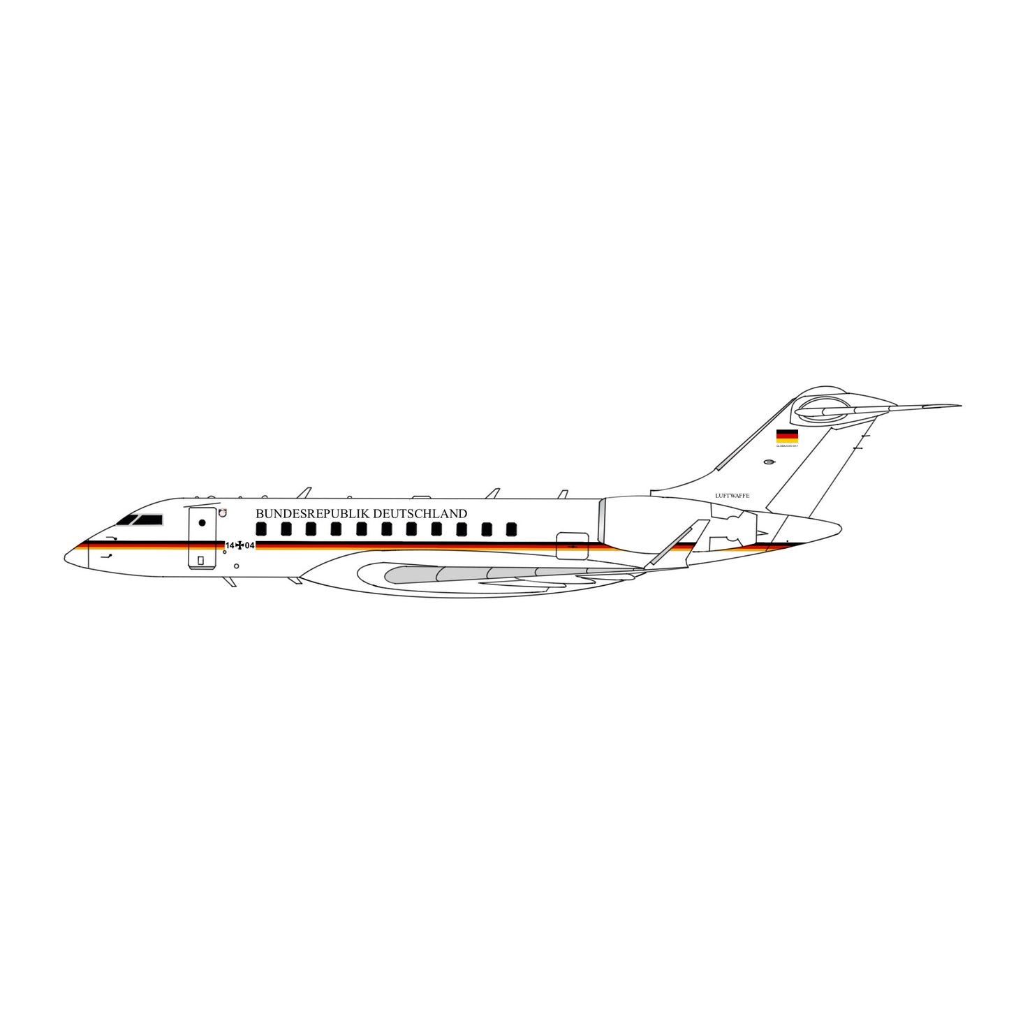 3D Design Deck 1:400 Luftwaffe Bombardier Global 5000 14-04 140