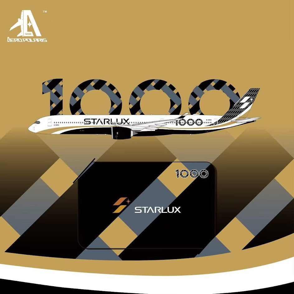 Pre-Order Aero Polaris 1:400 Starlux Airlines Airbus A350-1000 B-58551 "Carbon Fiber" HA35K0012