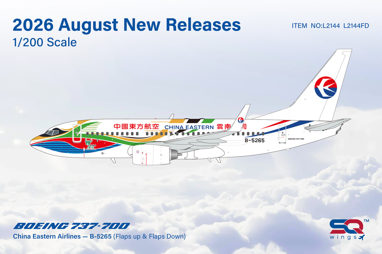 Pre-Order SQ Wings 1:200 China Eastern Airlines Boeing 737-700 B-5265 "Expo 2010"
