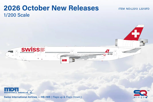 Pre-Order SQ Wings 1:200 Swiss Air McDonnell Douglas MD-11 HB-IWE L2213