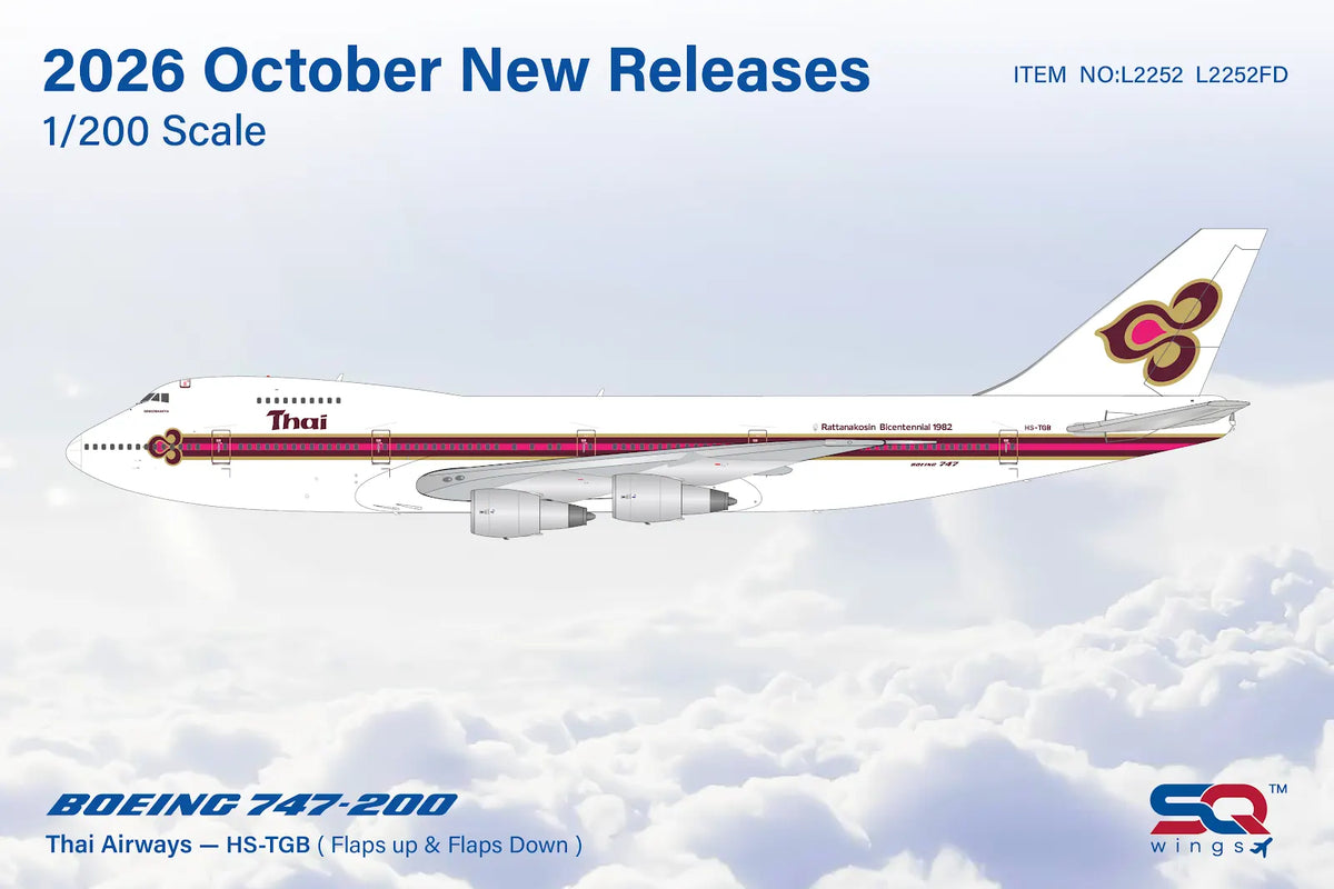 Pre-Order SQ Wings 1:200 Thai Airways Boeing 747-200 HS-TGB L2252