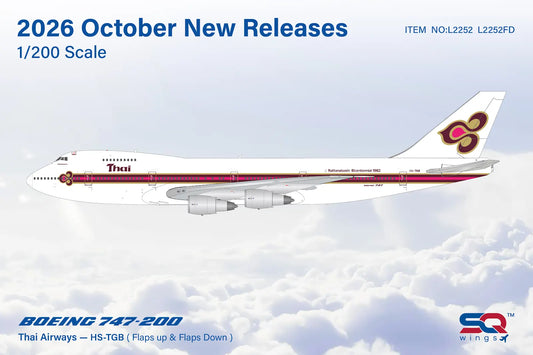 Pre-Order SQ Wings 1:200 Thai Airways Boeing 747-200 HS-TGB L2252