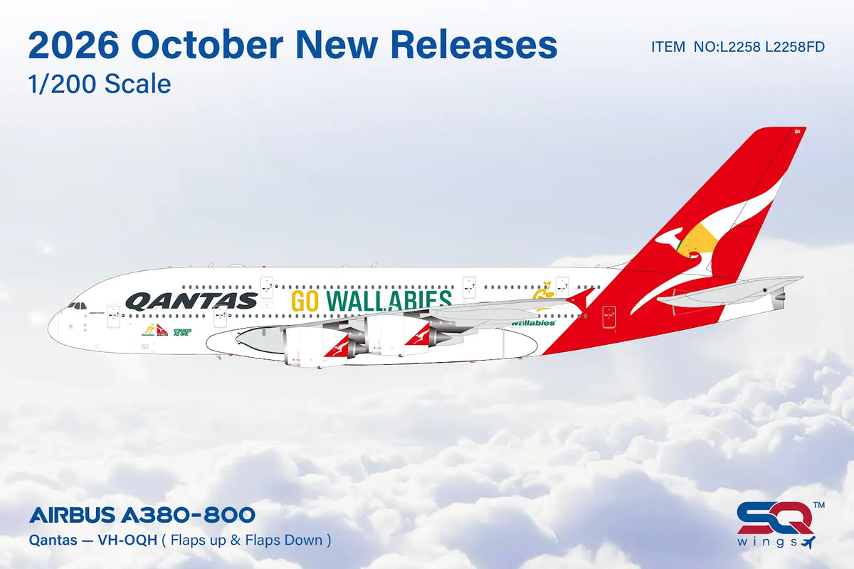Pre-Order SQ Wings 1:200 Qantas Airbus A380 VH-OQH "Go Wallabies" L2258