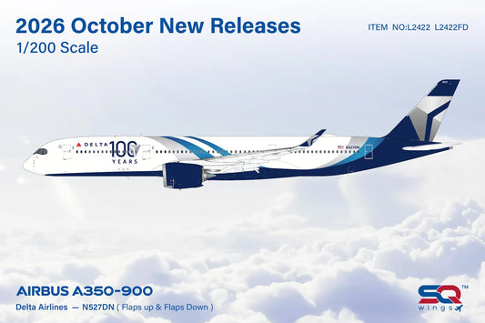 Pre-Order SQ Wings 1:200 Delta Air Lines Airbus A350-900 N527DN "100 Years" L2422