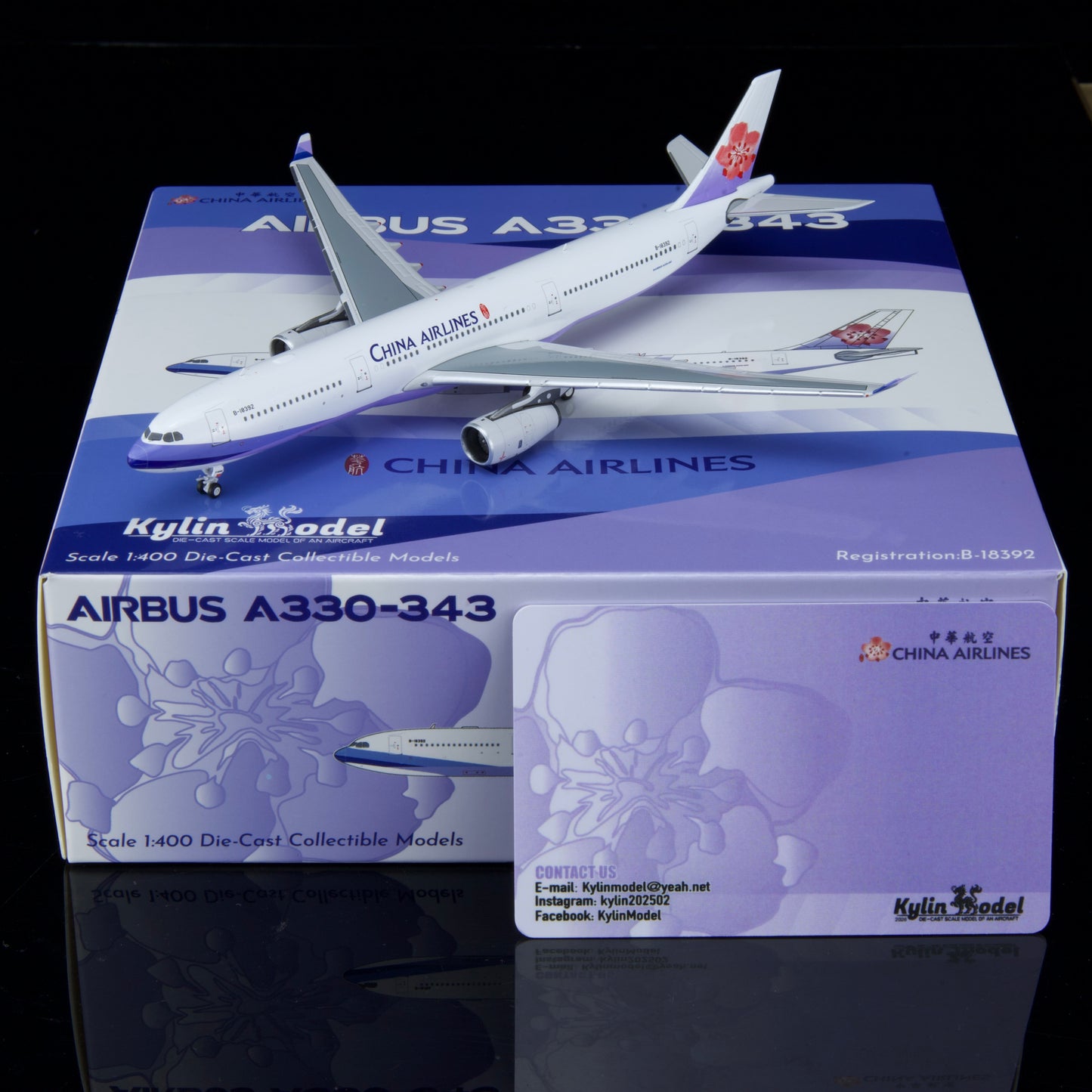 Kylin Models 1:400 China Airlines Airbus A330-300 B-18392 K333CAL01