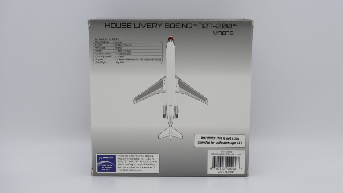 Pre-Order V1:400 Boeing 727-200 N1787B House Livery 400022