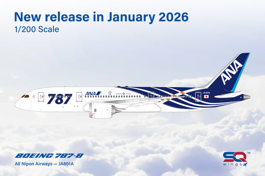 SQ Wings 1:200 All Nippon Airways (ANA) Boeing 787-8 JA801A "Delivery Livery" L2134