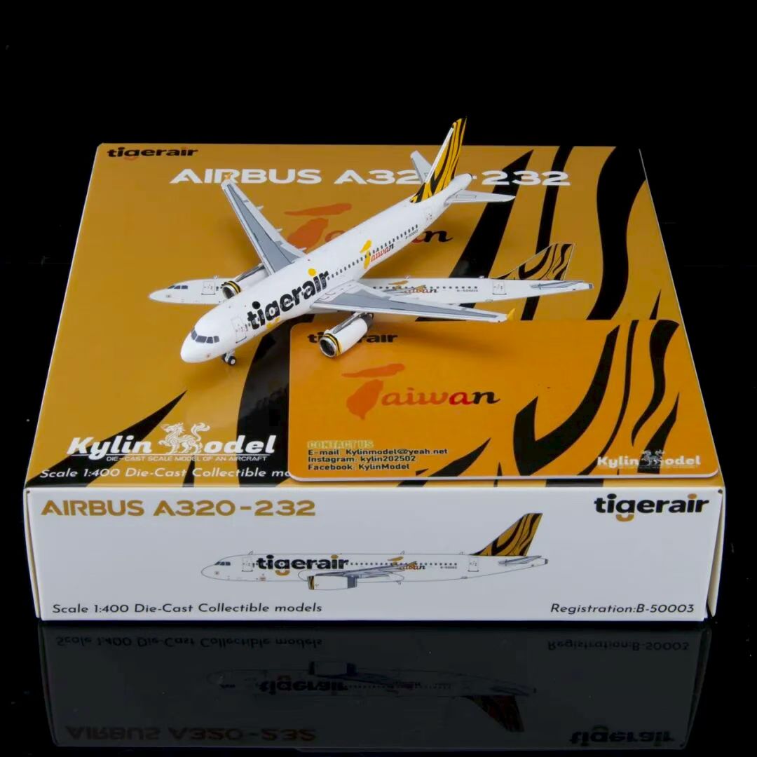 Kylin Models 1:400 Tiger Air Airbus A320 B-50003 K322TTW01