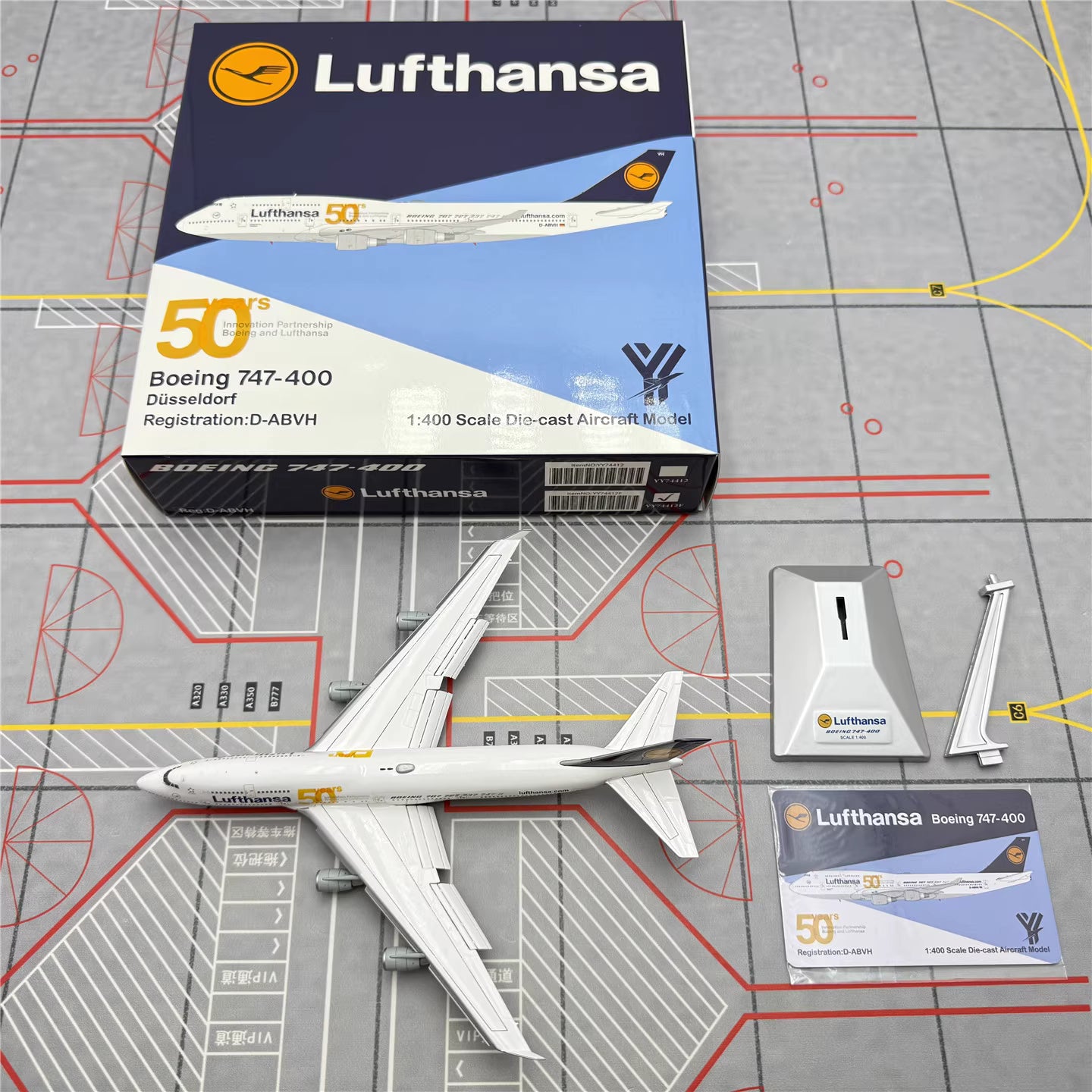 YY Wings 1:400 Lufthansa Boeing 747-400 D-ABVH "50 Years, Boeing and Lufthansa"