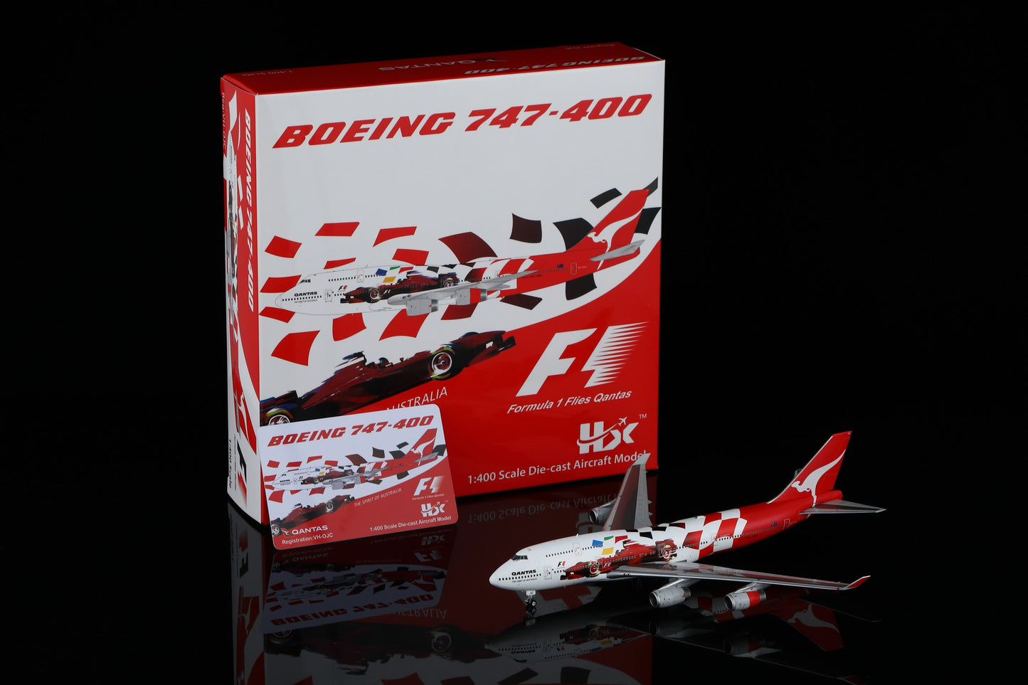 HX Models 1:400 Qantas Boeing 747-400 VH-OJC "2000 Australian Grand Prix"
