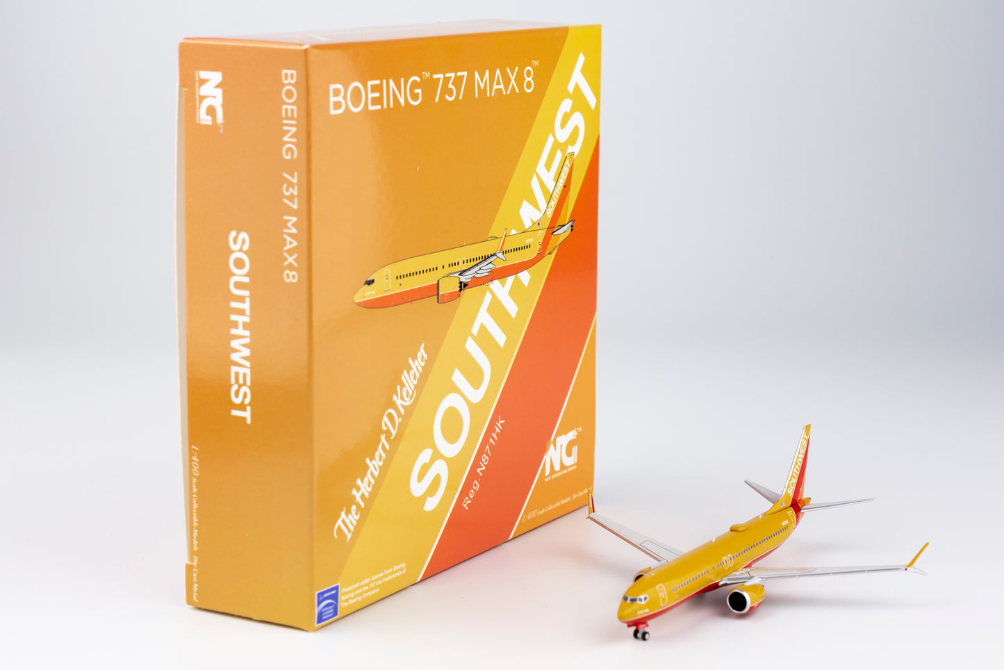 NG Models 1:400 Southwest Airlines 737 MAX 8 N871HK Desert Gold Retro "The Herbert D. Kelleher" NG 88001