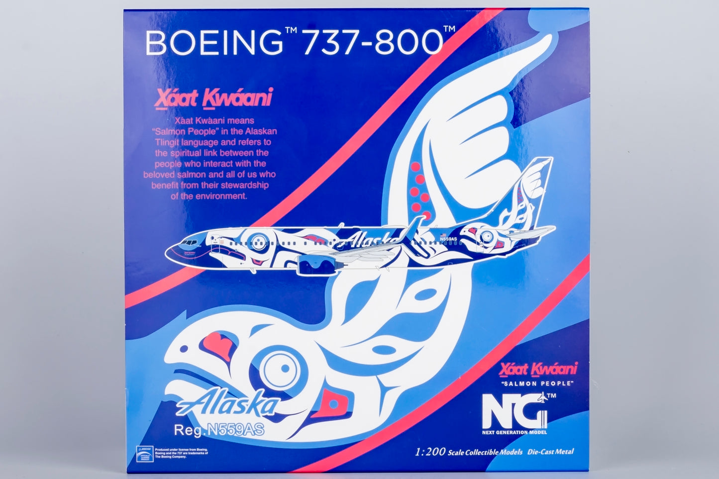NG Models 1:200 Alaska Airlines 737-800/w N559AS Salmon People livery NG 08001