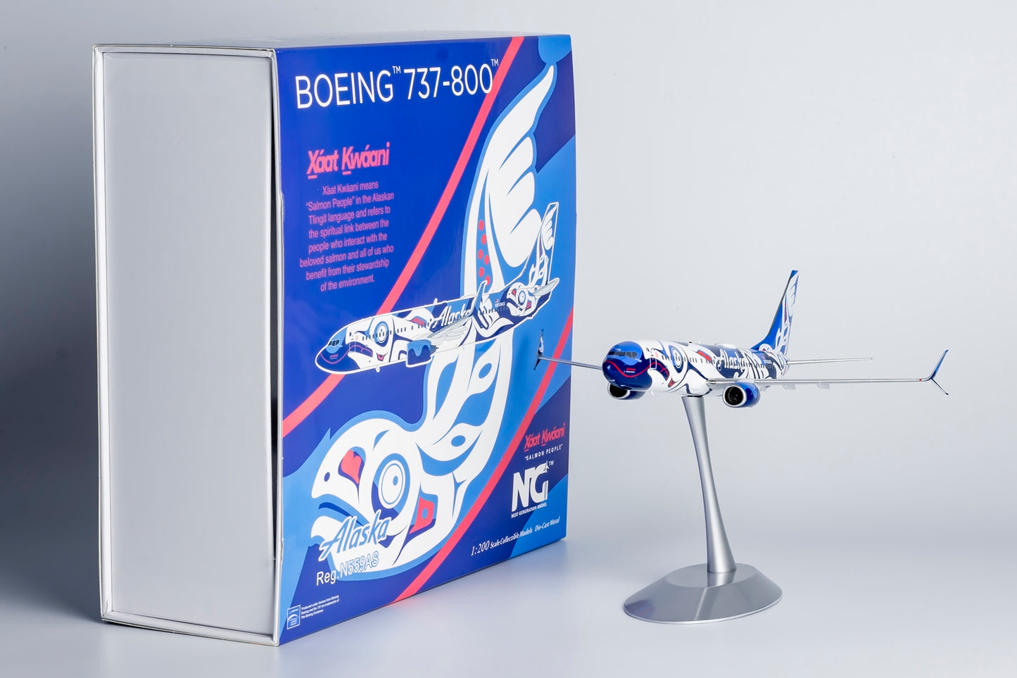 NG Models 1:200 Alaska Airlines 737-800/w N559AS Salmon People livery NG 08001