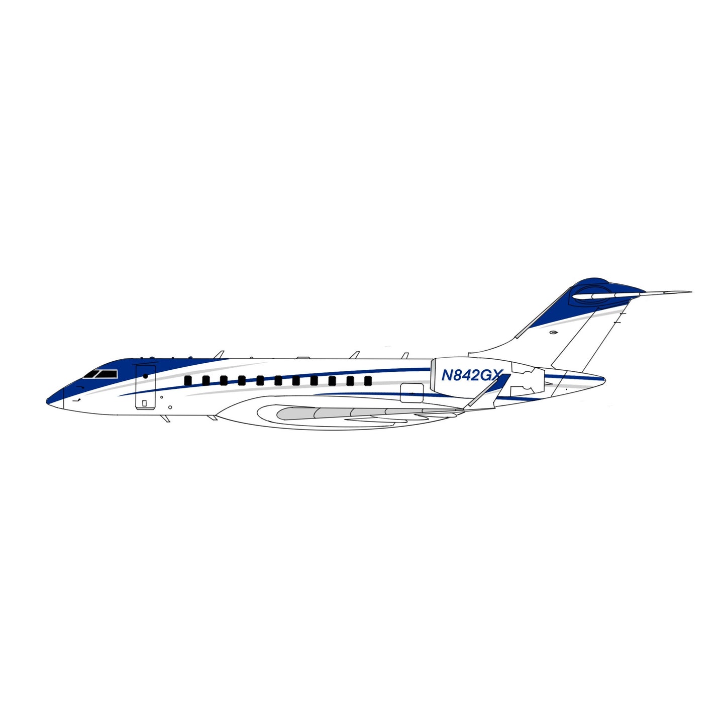 Pre-Order 3D Design Deck 1:400 Bombardier Global 5000 N842GX Wildcat Exclusive