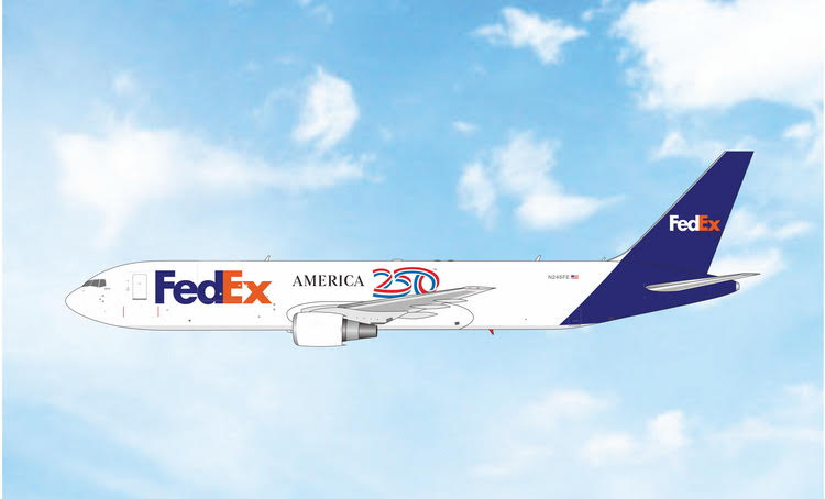 Pre-Order Phoenix Models 1:400 FedEx Boeing 767-300F N245FE "America 250" 04716